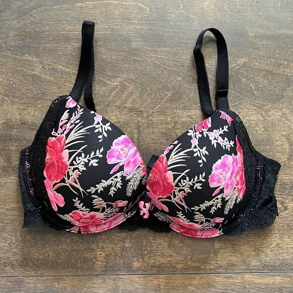 Victorias Secret DREAM ANGELS PUSH-UP PIGEONNANT Floral bra Sz-34D - Picture 5 of 9